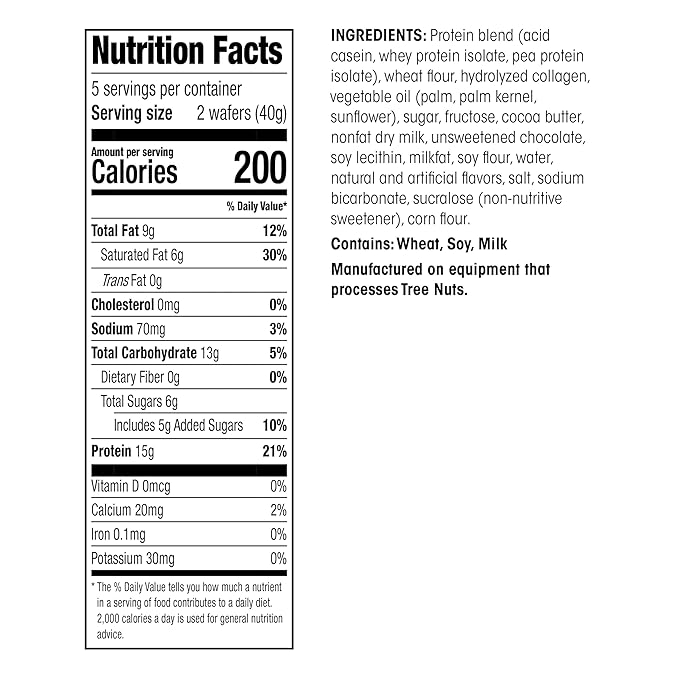 WonderSlim Protein Wafer Snack Bar, Vanilla, 200 Calories, 15g Protein, 0mg Cholesterol (5ct)