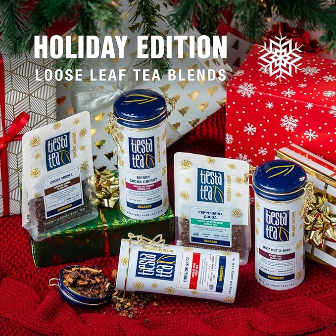 Tiesta Tea - Sexy Hot Christmas Tea, Loose Leaf, Cocoa Chili Black, Premium High Caffeinated Blend, Spicy Black, Make Hot or Iced, Brews Up to 50 Cups, 4.5 Ounce Refillable Tin