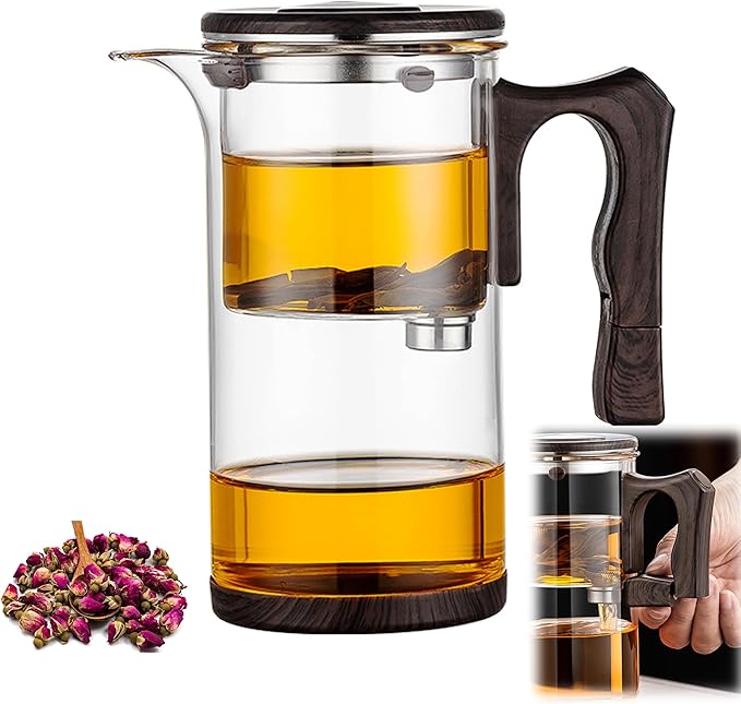 Enchanti Tea Pot - 750ml/25.4oz Magic Witchcraft Enchanted Glass Teapot with Strainer Loose Leaf Tea Innovative Water Separation Magnetic Teapot,Borosilicate Glass Tea Infuser Elegant Gift Packaging