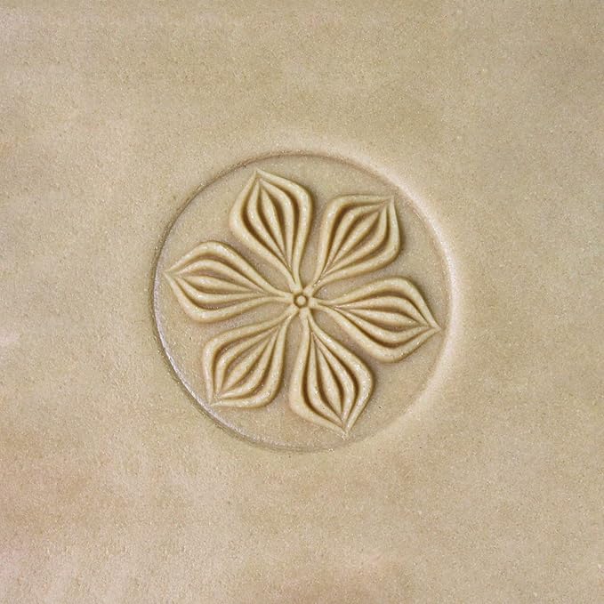 Wood Cookie Stamp, 2.5 Inch (Flower Petals CS-002)