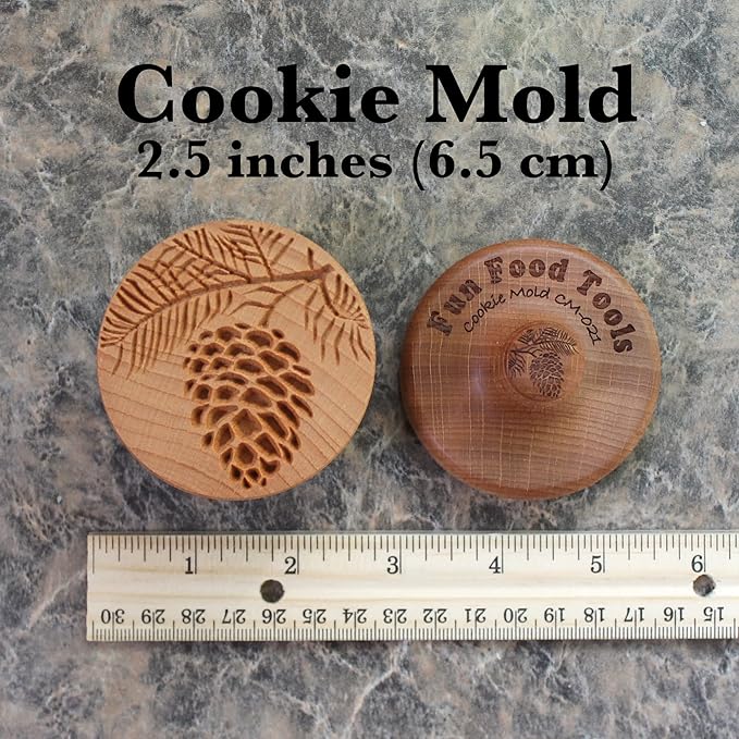 Wood Cookie Stamp, 2.5 Inch (Pine Cone CS-21)
