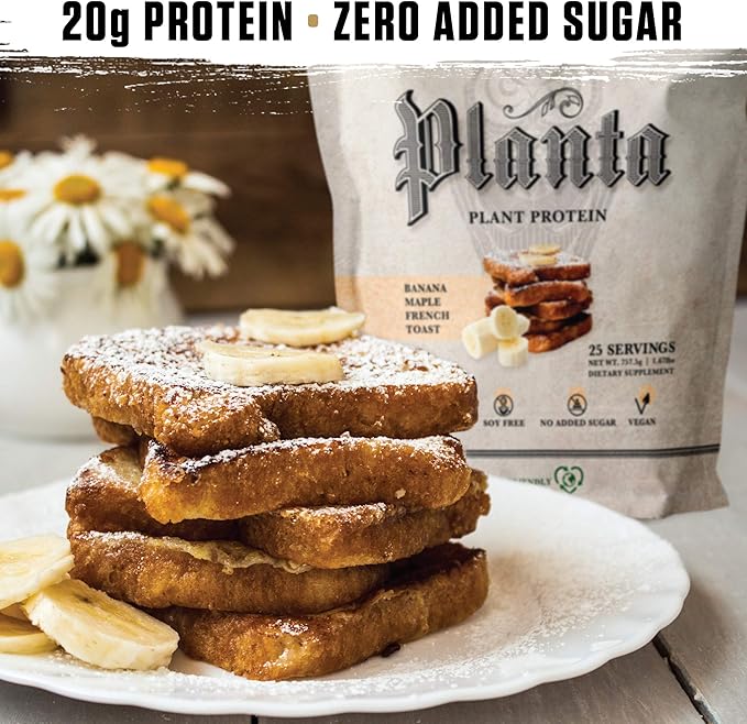Ambrosia Planta - Premium Plant-Based Protein | Vegan & Keto Friendly | Gourmet Flavors with No Bloating or Stomach Upset | Gluten & Soy Free | No Added Sugar | 25 Servings | Banana Maple