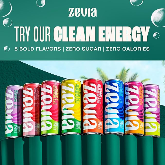 Zevia Zero Sugar Soda, Cream Soda, 12 oz Cans (24-Pack) – Naturally Sweetened, Non-GMO Project Verified, Gluten-Free, Vegan