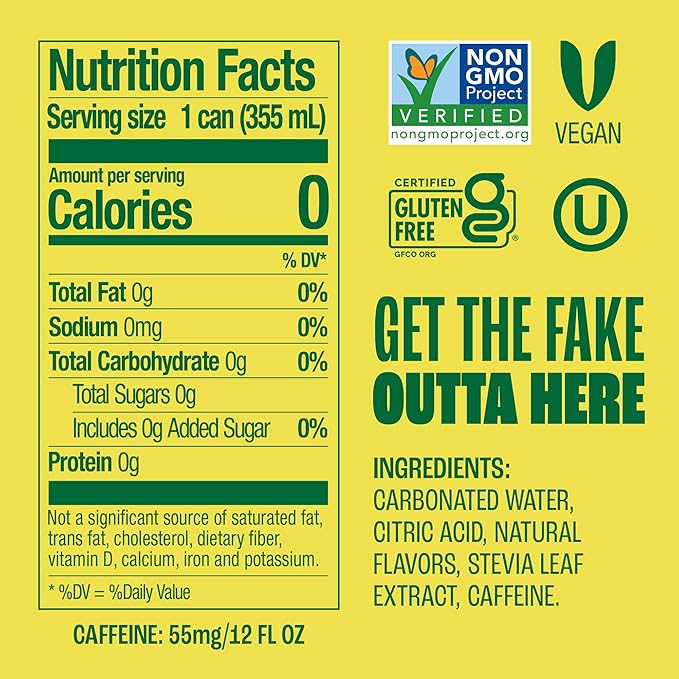 Zevia Zero Sugar Soda, Mountain Zevia, 12 oz Cans (24-Pack) – Naturally Sweetened, Non-GMO Project Verified, Gluten-Free, Vegan