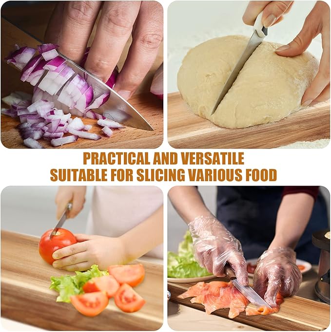 Patelai 12 Packs Wooden Cutting Board Set with Handles Large Kitchen Serving Plain Chopping Board Bulk Gifts for Mom for Vegetables Meat Pizza Cheese Fruit Bread(Acacia Wood,21.5 x 8.75 Inch)