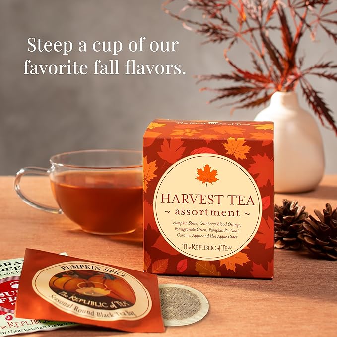 The Republic of Tea: Fall Harvest Tea Assortment Cube, 24 Tea Bags