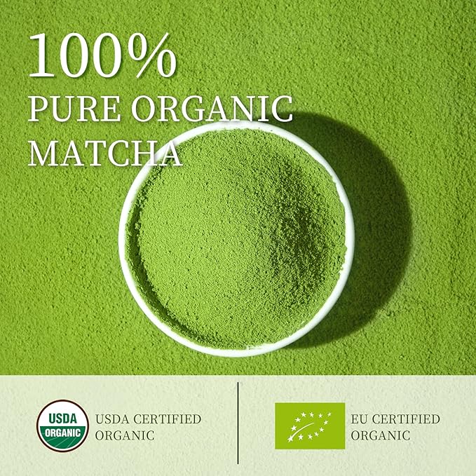Chaism Ceremonial Grade Matcha Green Tea Powder - Premium First Harvest USDA Organic Gluten-Free Vegan, 100% Pure Unsweetened No Additives, 1.06oz Tin