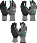 Safety Work Gloves MicroFoam Nitrile Coated-3 Pairs Pack,Seamless Knit Nylon Glove with Black Micro-Foam Nitrile Grip,Ideal for General Purpose,Automotive,Home Improvement,Painting(Extra Large)