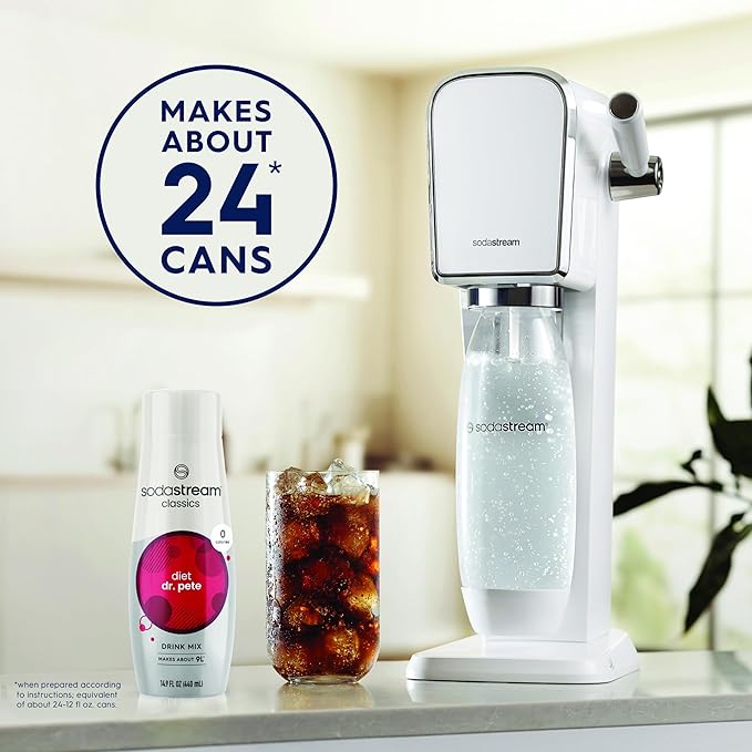 SodaStream - Diet Dr Pete Beverage Mix - For Soda Water Makers - Turns 9.5 Gallons of Sparkling Water into delicious Diet Dr Pete - No sugar or HFCS - 14.9 Fl Oz, Pack of 4