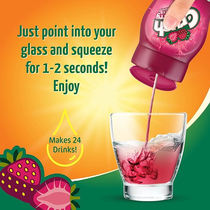 Crush, Strawberry, Liquid Water Enhancer – New, Better Taste! (4 Bottles, Makes 96 Flavored Water Drinks) – Sugar Free, Zero Calorie