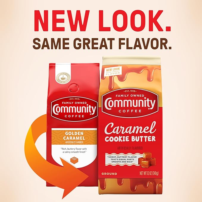 Community Coffee Caramel Cookie Butter Flavored 12 Ounces, Medium Roast Ground Coffee, 12 Ounce Bag (Pack of 1)