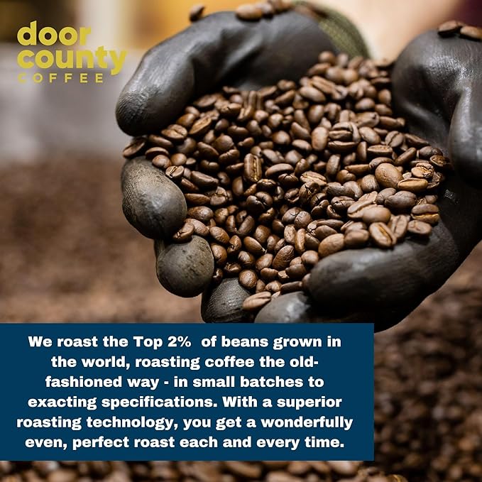 Door County Coffee Vanilla Bean Ready to Drink Canned Cold Brew - 8oz - 6 Pack - Cold Pressed Coffee, 5 Calories, Bold & Rich, Flavorful, 145mg Natural Caffeine