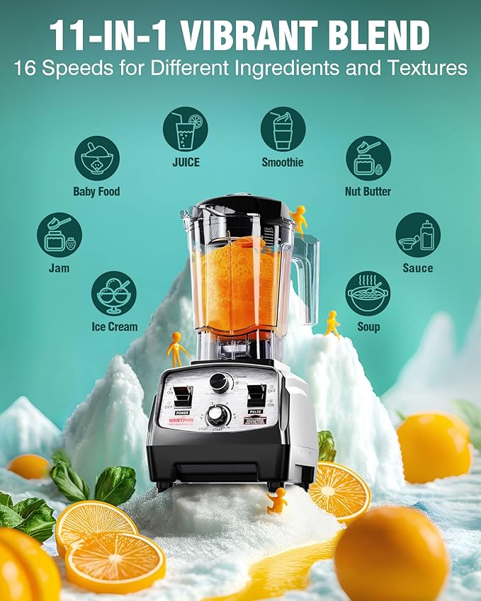 WantJoin Blender for Smoothies - 68oz Countertop Blender for Kitchen Professional Smoothie maker w/Powerful 1800W Copper Motor, 30000 RPM, 16 Speeds, Multi-Functional Smoothie for Home