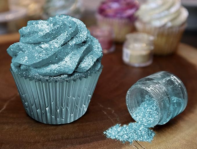 BAKELL Teal Edible Glitter, 25 Grams | TINKER DUST Edible Glitter | KOSHER Certified | 100% Edible Glitter | Cakes, Cupcakes, Cake Pops, Drinks, Dessert Vegan Glitter & Dusts (25g, Teal)