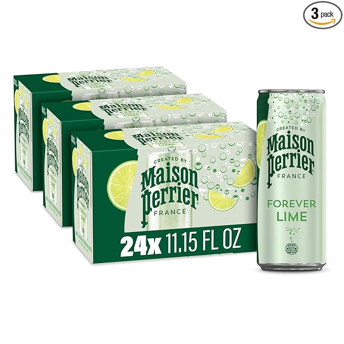 Maison Perrier Forever Lime Flavored Sparkling Water, 11.15 Fl Oz Cans, 8 Count, 3 Pack