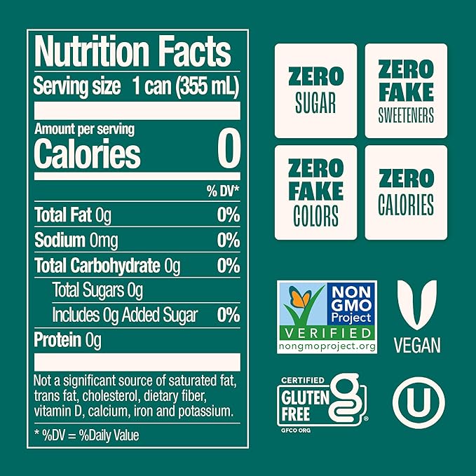 Zevia Zero Sugar Soda, Rainbow Variety Pack, 12 oz Cans (24-Pack) – Naturally Sweetened, Non-GMO Project Verified, Gluten-Free, Vegan