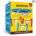 Quantum Energy Square - Peanut Butter Dark Chocolate, Chocolate Chip Cookie Dough, Caffe Mocha Almond Chip - Variety 12-Pack - 4 Bars Each