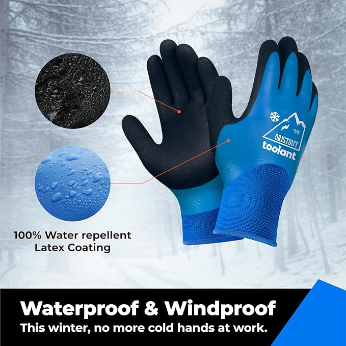 Waterproof Winter Work Gloves for Men and Women, Touchscreen, Freezer Gloves, Thermal Insulated, for Cold Weather