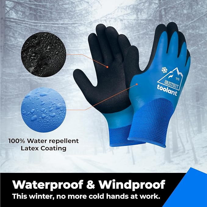 Waterproof Winter Work Gloves for Men and Women, Touchscreen, Freezer Gloves, Thermal Insulated, for Cold Weather