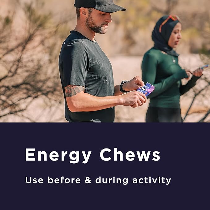 GU Energy Chews, Fruit Punch Energy Gummies with Electrolytes, Vegan, Gluten-Free, Kosher, Caffeine Free, and Dairy-Free On-The-Go Energy for Any Workout, 12 Bags (24 Servings Total)