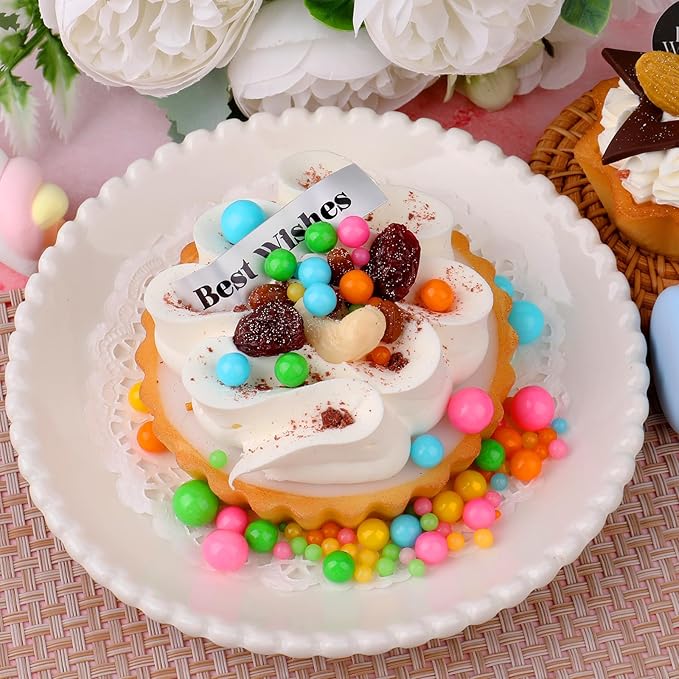 Rainbow Sprinkles for Cake Decorating, 6 Sizes Mix Colorful Edible Pearl Sugar Topping for Cupcake Ice Cream, Wedding Party Valentine Supplies 4.6 oz