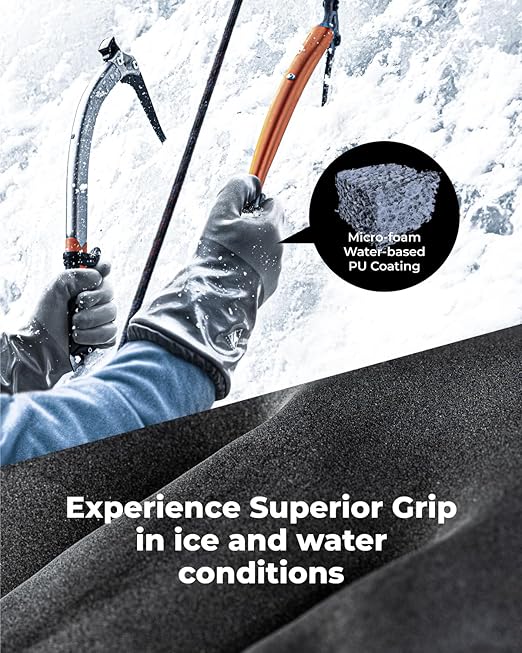 Waterproof Winter Gloves with Grip, Balaena Freezer Gloves for Light Duty Work & Outdoor Adventure, Hiking, Farming, Washing, Ice Fishing, Medium