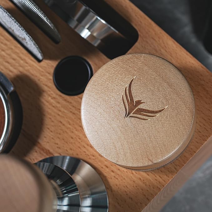 58mm Espresso Tool Set for Breville Dual Boiler, Oracle Jet, and Oracle Touch: Maple Bottomless Portafilter, Calibrated Tamper, Dosing Funnel with Puck Screen, and Adjustable Distributor