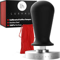 LuxHaus Espresso Tamper - 53mm Calibrated Coffee Tamper for Espresso Machine with Spring Loaded 100% Flat Stainless Steel Base