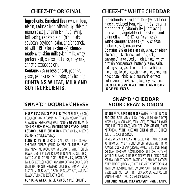 Cheez-It Cheese Crackers, Baked Snack Crackers, Lunch Snacks, Variety Pack (42 Packs)