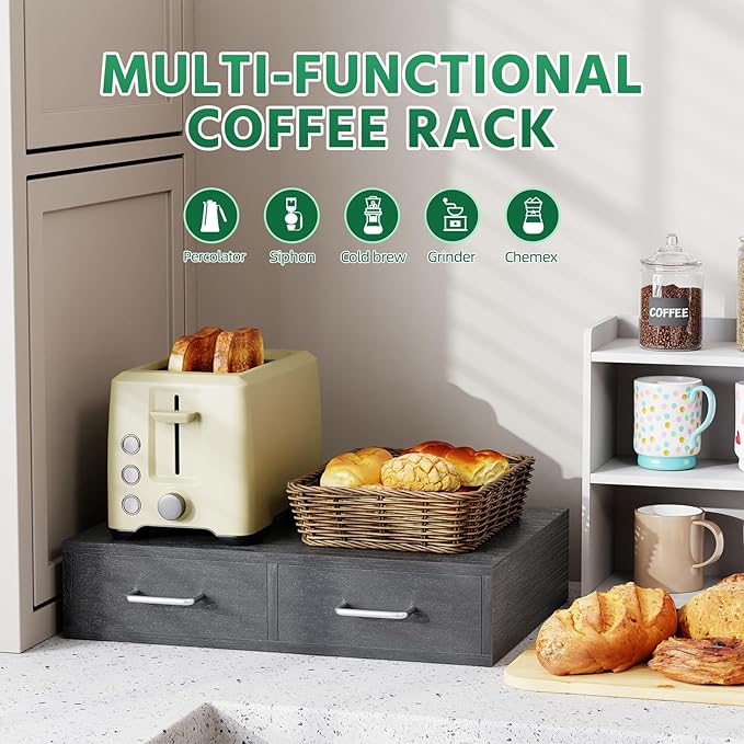Simple Trending K Cup Organizer Coffee Pod Storage Box, Tea Organizer Holder and Drawer Storage Holds, 30 Pods Capacity, Black