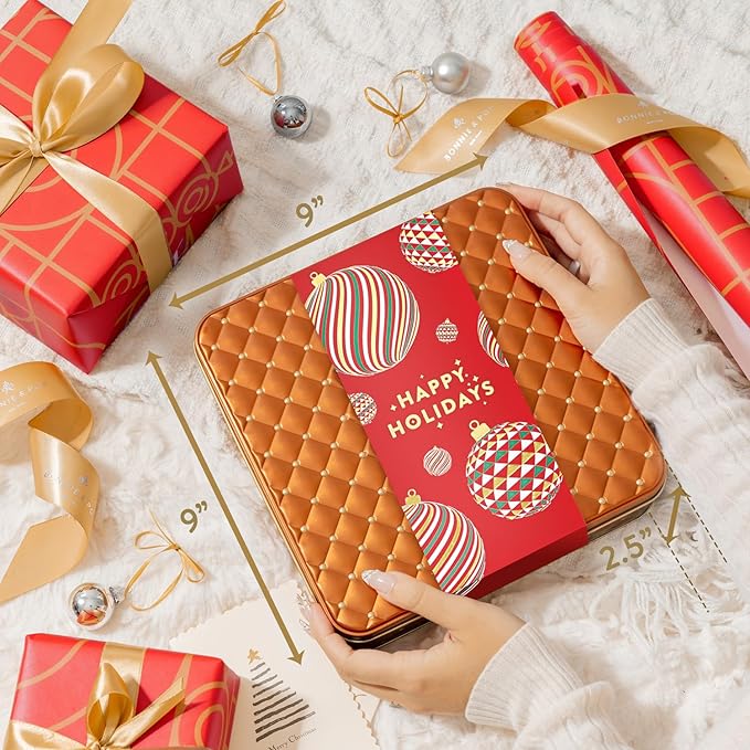 Christmas Chocolate Gift Basket– Holiday Candy Gift Box with Assorted Milk, Dark & White Chocolates – Holiday Food Gift Idea for Men, Women, Family, Corporate- Bonnie & Pop