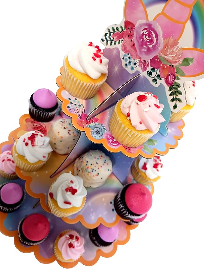 Unicorn Cupcake Stand, 3 Tier Cupcake Stand