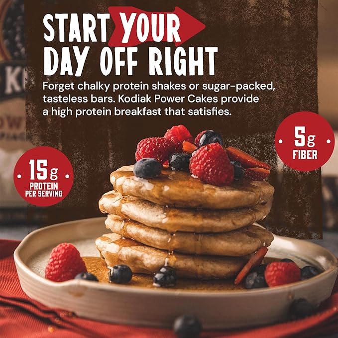 Kodiak Cakes Protein Pancake Power Cakes, Flapjack and Waffle Baking Mix, Buttermilk, 20 Oz, (Pack of 6)