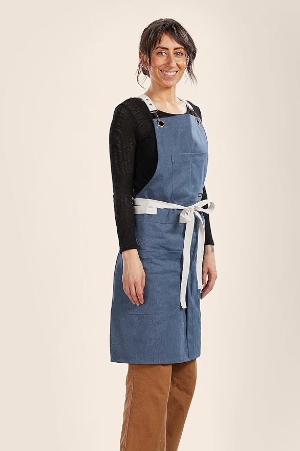 Caldo Split Leg Apron (Dark Blue)