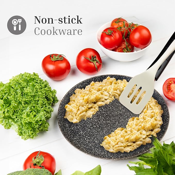 3 Pcs Colorful Silicone Slotted Turner Set, Heat Resistant Non-Scratch Kitchen Spatula Flipper with Comfortable Handle for Non-Stick Cookware