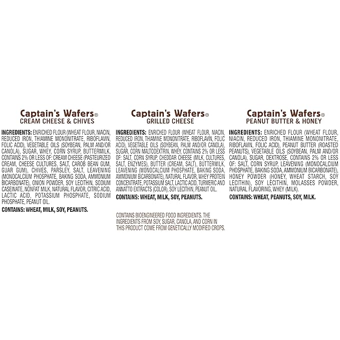Lance Sandwich Crackers, Captain's Wafers, Variety Pack, 10 Individual Packs, 6 Sandwiches Each