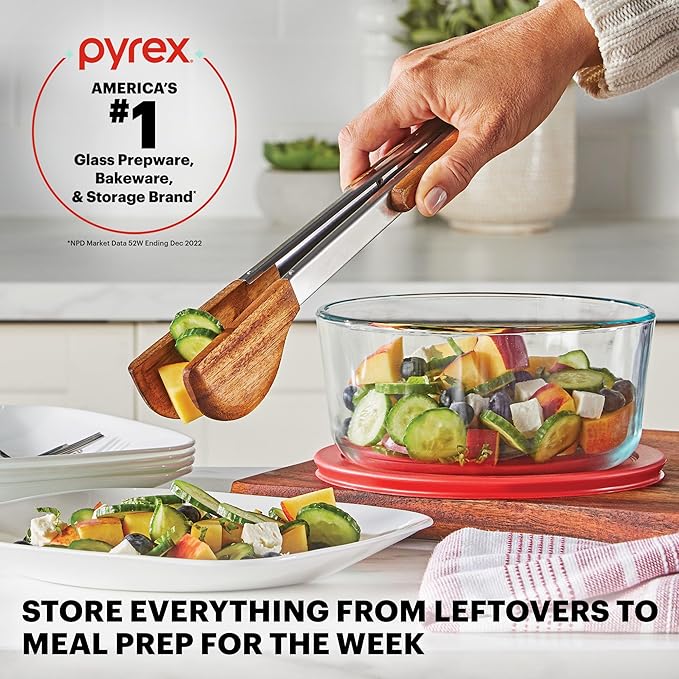 Pyrex Simply Store (12-Pack) Glass Food Storage Containers Set, (1, 2, & 3 Cup) Meal Prep Containers With BPA-Free Lids, Dishwasher & Microwave Safe