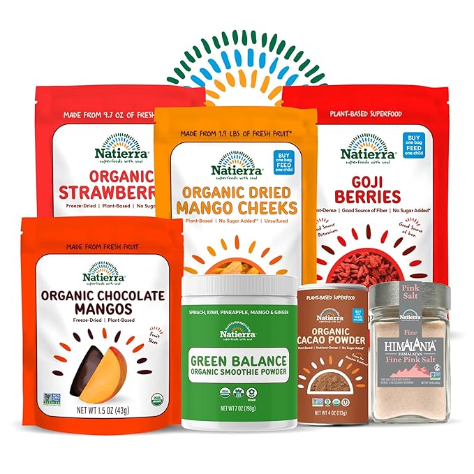 NATIERRA Premium Freeze-Dried Blueberries, Strawberries & Bananas | Non-GMO & Vegan, Gluten Free, No Additives, No Sugar Added | Variety Pack (Pack of 6)