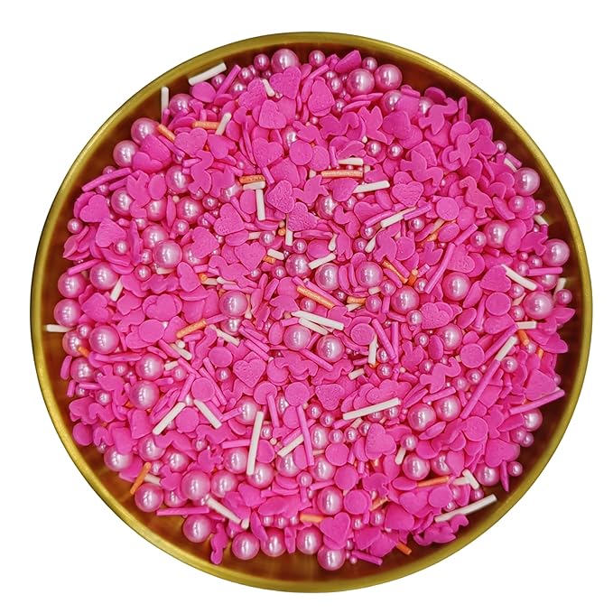 Sprinkles Red & Pink Series Cake Decorations Topper Edible Themed Sprinkles For Cake Decorations, Baking, Ice Cream, Cookies, Cupcake Topper 4.58OZ