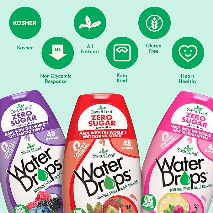 SweetLeaf Water Drops, Raspberry Lemonade – Sugar-Free Water Enhancer Drops, Stevia & Monk Fruit Sweetener Water Flavoring, 1.62 Fl Oz (Pack of 2)