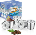 4 Pack K Cup Reusable Coffee Pods for Keurig: Stainless Steel Refillable K Cup - Reusable Coffee Filter for Keurig 1.0 Coffee Maker, Permanent, Eco-Friendly, BPA-Free