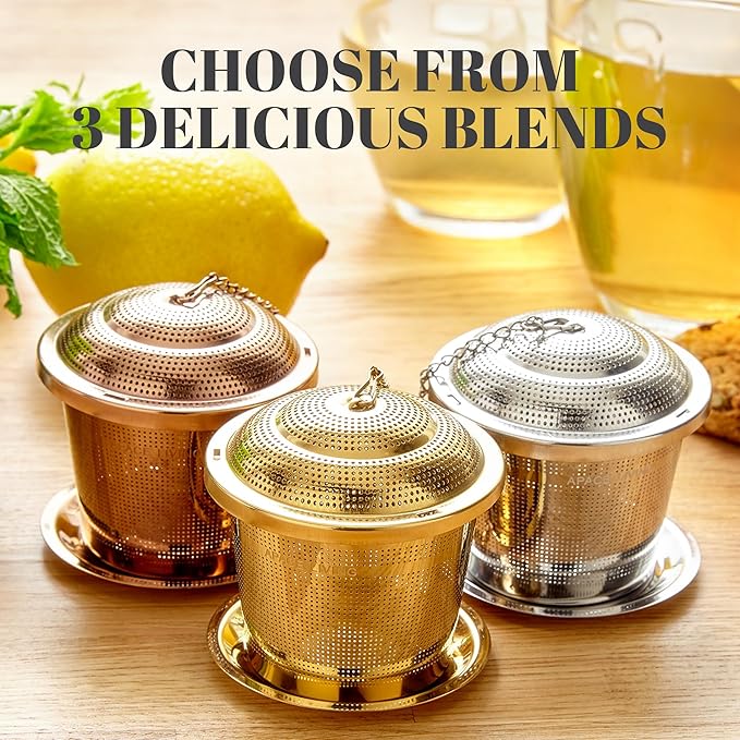 Tea Infuser (Set of 2) with Tea Scoop and Drip Dray - Ultra Fine Tea Strainer for Loose Leaf Tea - Stainless Steel Tea Steeper for a Superior Brewing Experience