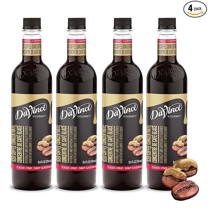 DaVinci Gourmet Classic Iced Coffee Concentrate Syrup, 25.4 Fluid Ounces (Pack of 4)