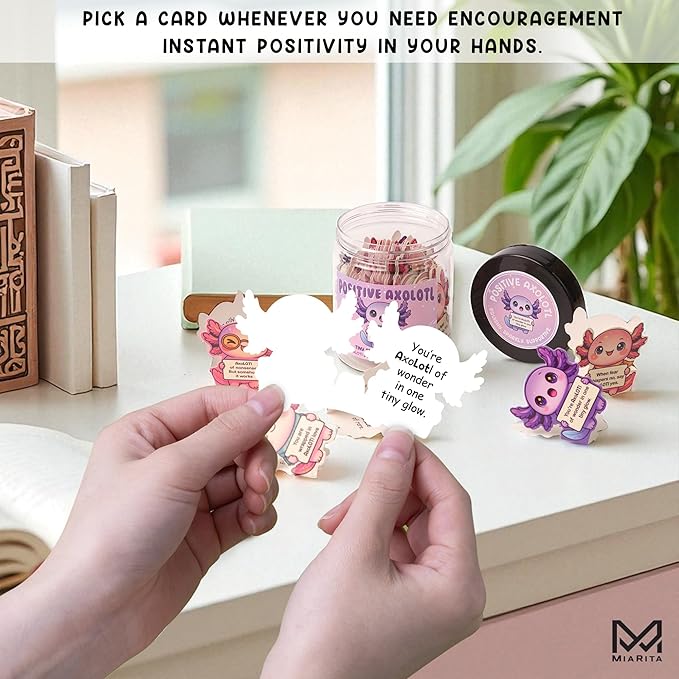 Positive Axolotl Jar – Cute Axolotl Gifts for Teens, Tweens, Daughter, Students – Back to School Gift for Kids, Granddaughter, Niece – Gifts for Teenage Girls, Tween Girls Trendy Stuff