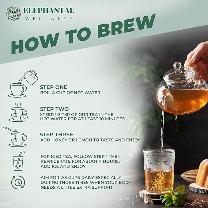 Elephantal Wellness Premium Detox Herbal Tea | Daily Liver, Kidney, Blood & Digestive Support with Turmeric, Nettle Tea, Milk Thistle, Dandelion Tea & Burdock | Handmade, Caffeine-Free Loose Leaf Blend