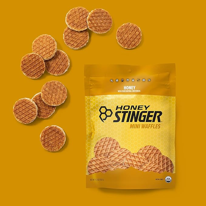 Honey Stinger Organic Mini Honey Waffles, Energy Stroopwafel for Exercise, Endurance and Performance, Sports Nutrition for Home & Gym, Pre and Post Workout, 1 Bag, 5.3 Ounce