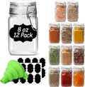 ComSaf Small Glass Jars with Airtight Lid Set of 12, Spice Jars 8 oz, Mason Jars 8 oz, Small Canning Jar, 8oz Jars with Lids for Kitchen, Jam, Jelly, Honey, Dessert, Salad, Shower Wedding Favors