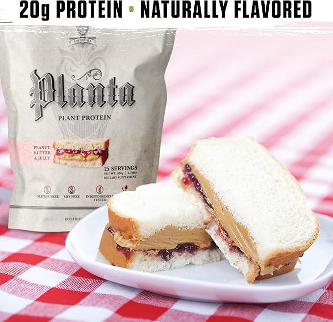Ambrosia Planta - Premium Plant-Based Protein (Peanut Butter & Jelly)