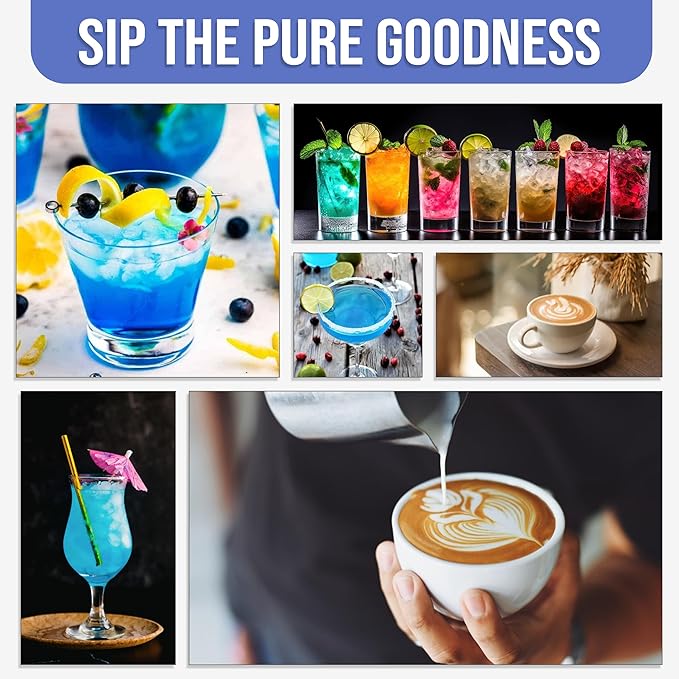 Jimoco® Syrup Pump Dispenser + Torani® Blue Raspberry Syrup, 25.4 oz - Coffee Syrup Pump & Flavoring Bundle