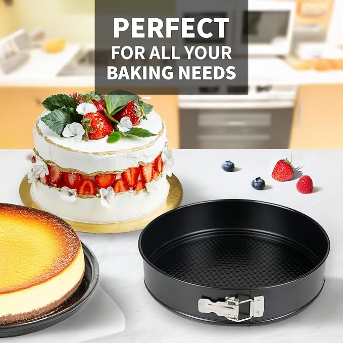 Spring Form Cake Pans 12 Inch Springform Pan Nonstick Round Cheesecake Pan Carbon Steel Large Baking Mold Cake Tin for Christmas Birthday